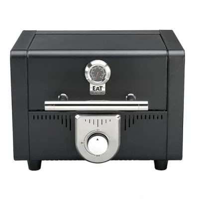Image of Omica Gas BBQ Grill Portable Barbecue, Camping Grill, Tabletop Barbecue Lid, Thermometer, Black