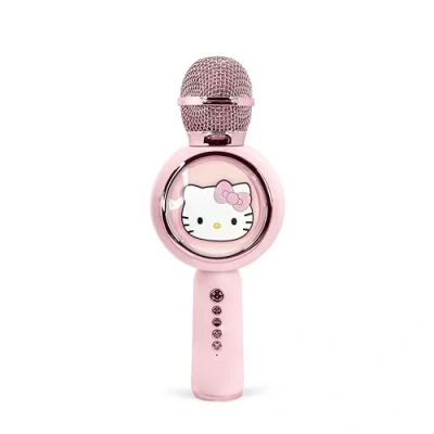 Image of OTL Technologies Hello Kitty HK1210 Popsing LED Light Up Wireless Karaoke Microphone with Voice Changer Mode Pink