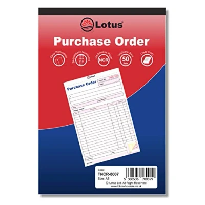 Image of Triplicate Purchase Order Book NCR, A5 (143 x 210mm), Triplicate, 3 Parts Carbonless TNCR 8007 (1 Book)