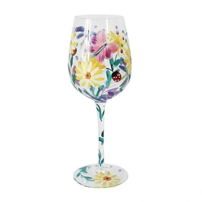 Image of Lesser &amp; Pavey Cottage Garden Wine Glass Lovely Gift for Women Men Designed by Lynsey Johnstone Luxury Every Occasions