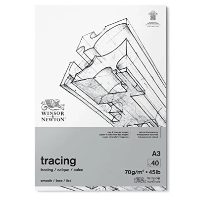 Image of Winsor &amp; Newton 6674002 tracing Paper in pad, 40 Sheets of a 70 g/m�, 100% Acid , FSC, Printable with fine Grain for Precise Lines, Architect&#039;s DIN A3