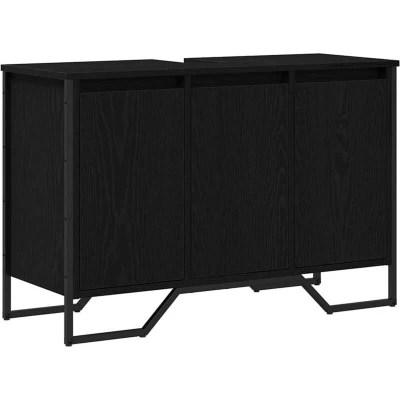 Image of vidaXL Bathroom Sink Cabinet Black Oak 91x35x60 cm Engineered Wood