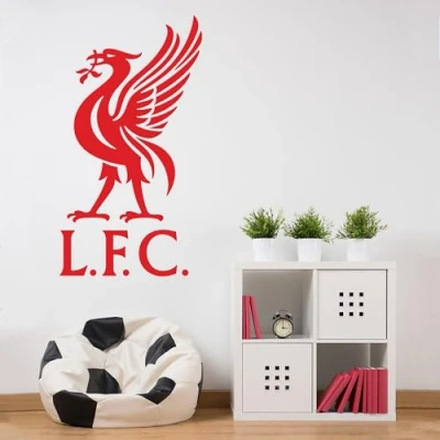 Image of Liverpool FC Wall Sticker Liver Bird Decal Football Art Mural + LFC Set (90cm Height x 50cm Width)