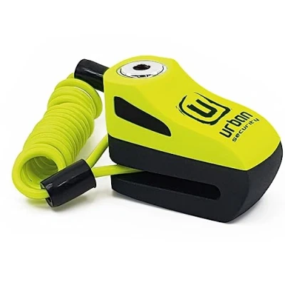 Image of Urban UR955Y Motorcycle Disc Lock, Compact and Effective Security, More Visible Deterrent, Quick Click Locking, Universal Anti Theft Wheel Brake Lock for Motorbike Scooter Electric Bike Bicycle