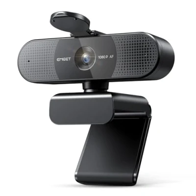 Image of EMEET C960 AF Webcam with Microphone for Desktop, Autofocus, 73 View Angle, Computer Camera w/Privacy Cover, 1080P HD PC, Plug and Play USB Video Calling/Zoom/Skype/Teams/Webex