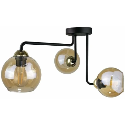 Image of Monde Multi Arm Semi Flush Ceiling Light Gold, 50cm, 3x E27