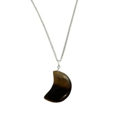 Image of VIE Crescent Shaped Pendant, 4x2cm, Tiger&#039;s Eye