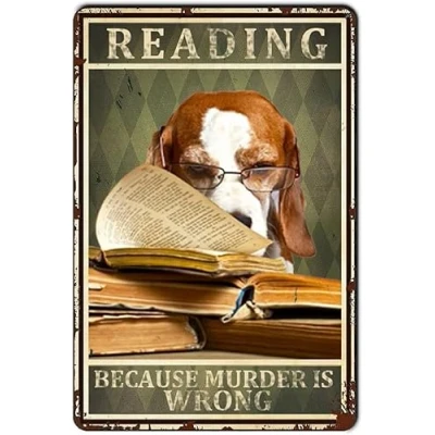 Image of Tin Signs Vintage Metal Sign Reading Because Murder is Wrong Retro for Home Coffee Wall Decor Rustic Aluminum Art Poster 8x12 inch