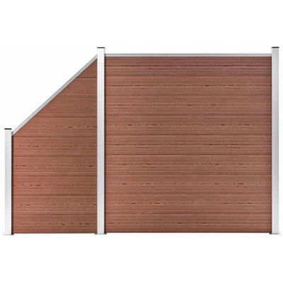 Image of vidaXL WPC Fence Set 1 Square + Slanted 273x186 cm Brown