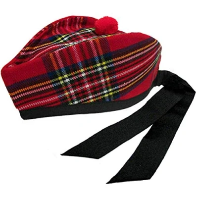 Image of Thistle Scottish Classic Royal Stewart Tartan Glengarry Novelty Hat One Size