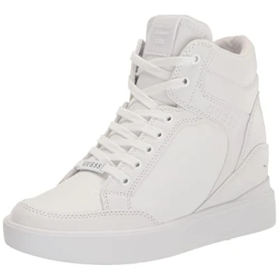 Image of GUESS Women&#039;s Blairin Sneaker, White Logo, 3.5 UK