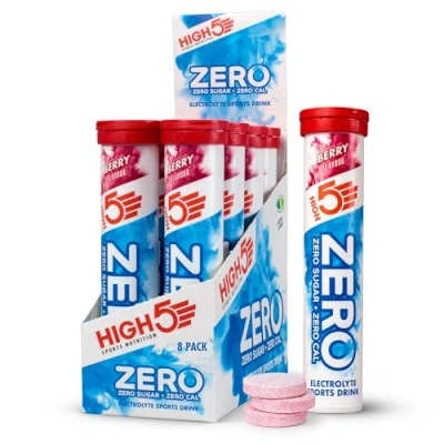 Image of HIGH5 ZERO Electrolyte Tablets Hydration Enhanced with Vitamin C 0 Calories &amp; Sugar Free Boost Hydration, Performance Wellness Berry, 160 (20x, Pack of 8)