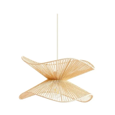 Image of Lindby pendant light Valdorin, beige, paper, Ø 40 cm, E27