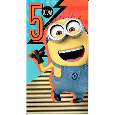 Image of Despicable Me Age 5 Birthday Card