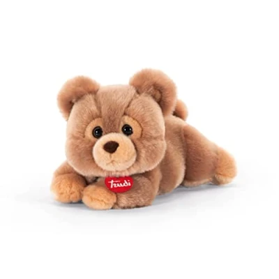 Image of Trudi Bear Teo Brown Classic Plush Toy (19x16x23cm) for Christmas, Birthdays, and Valentine&#039;s Day Soft, Realistic Fur Machine Washable Quality Italian Craftsmanship
