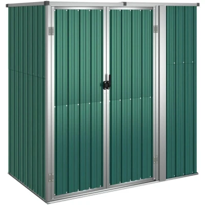 Image of vidaXL Garden Tool Shed Green 161x89x161 cm Galvanised Steel