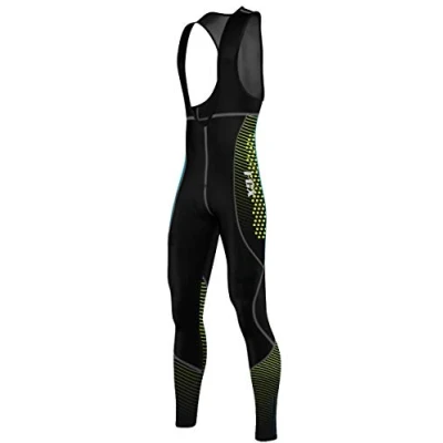 Image of FCX Mens Cycling Bib Tight Pants Cold Wear Winter Thermal Bicycle Trouser Biking (Black Green, Small)