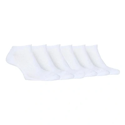 Image of Women&#039;s 6 Pair Jeep Performance Polyester Cushioned Trainer Socks White Plain 4 8 Ladies