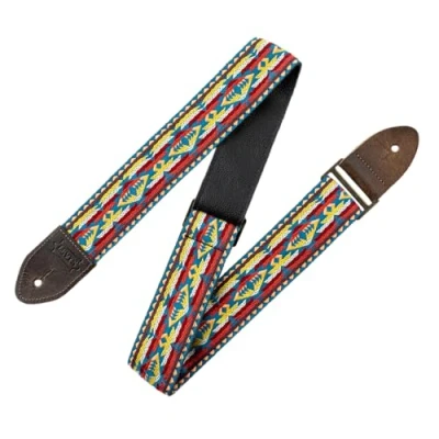 Image of Levy&#039;s Leathers 2&quot; Vintage Hootenanny Jacquard Weave Guitar Strap with Garment Leather Backing (M8HTV 22)