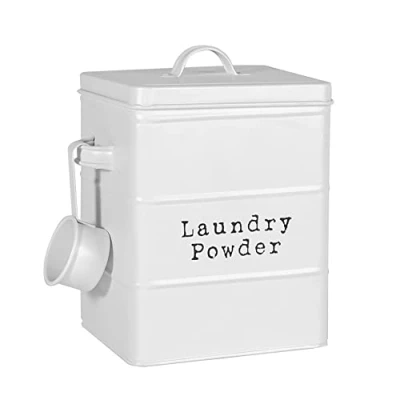 Image of White Vintage Washing Powder Tin By Harbour Housewares