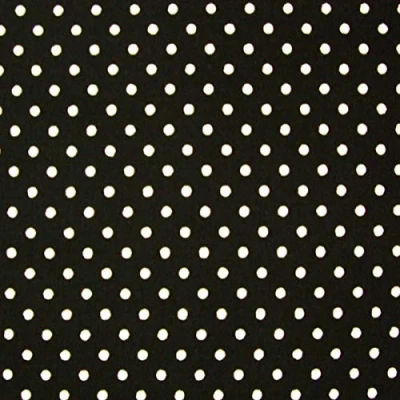 Image of Nortex Mill Black 100% Cotton SML White Polka Dot Spot Fabric (Per Metre)