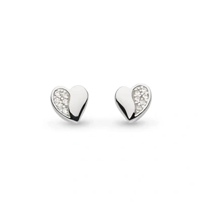 Image of Kit Heath Sterling Silver and Cubic Zirconia Sparkle Sweet Heart Stud Earrings