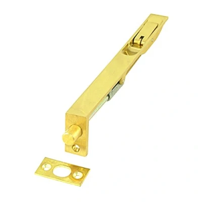 Image of Supreme Heavy Duty Flush Bolt Door for French Doors &amp; Double 100/150/200mm Brass/Chrome/Satin (100mm, Brass)