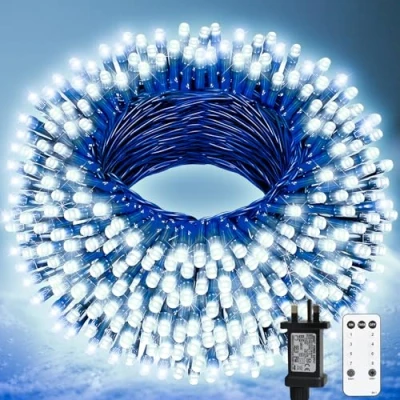 Image of Fairy Lights Plug in 65ft 200 LED String Mains Powered Christmas with Remote 8 Modes Tree Waterproof Outdoor Indoor Decoration for Garden Bedroom Festival Party Wedding