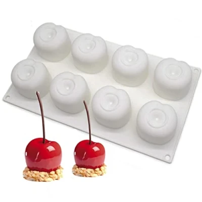 Image of ZOOENIE 3D Silicone Moulds Cake Decorating Mousse Mould Bakeware Dessert Mold Cupcake Baking Soap Jelly Pudding Chocolate (Cherry)