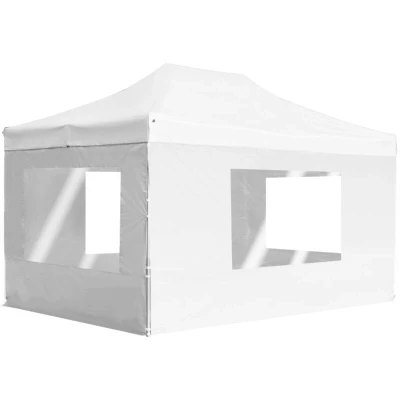 Image of vidaXL Professional Folding Party Tent with Walls Aluminium 4.5x3 m White