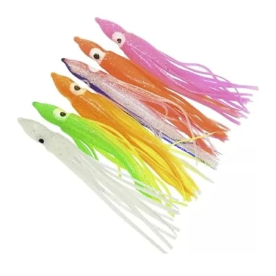 Image of FISHIN ADDICT Nano Muppet squid skirts x10 sea fishing glow soft lures plastics jigs 5cm