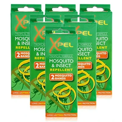 Image of 6x Xpel Mosquito Insect Fly Bite Repellent Bands Tropical Formula Twin Pack
