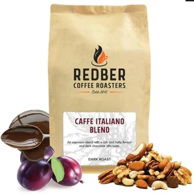 Image of Redber Caffe Italiano Blend, Coffee Roasted to Order (Dark, Espresso Grind 250g)
