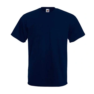 Image of Fruit of the Loom Men&#039;s Super Premium Short Sleeve T Shirt, Deep Navy, Small