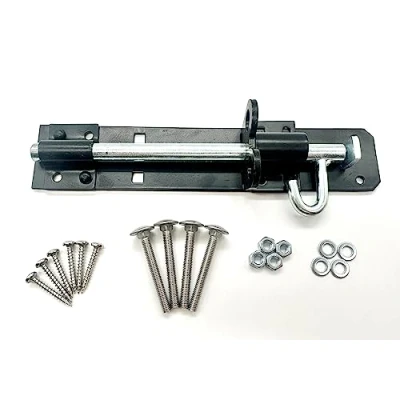 Image of Brenton Padbolt Black 8&quot; (200mm) Fixings Included Slide Bolt