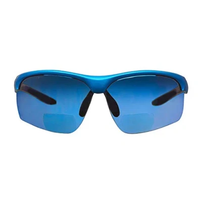 Image of voltX &#039;CONSTRUCTOR ULTIMATE&#039; Bifocal Reading Safety Glasses (Blue Frame, Blue Mirror lens +2.5 Dioptre) EN166FT certified PREMIUM Cycling Sports Bifocals Anti Fog Coated UV400