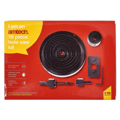 Image of Amtech M1570 16 Piece Circular Hole Saw kit