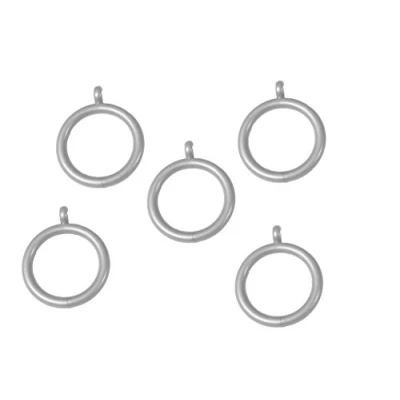 Image of Merriway BH03267 (24 Pcs) Plastic Curtain Drapery Pole Rod Rings with Fixed Eye, Inner Diameter 25mm (1 inch) Outer 32mm (1.1/4 Silver Grey Pack of 24 Pieces