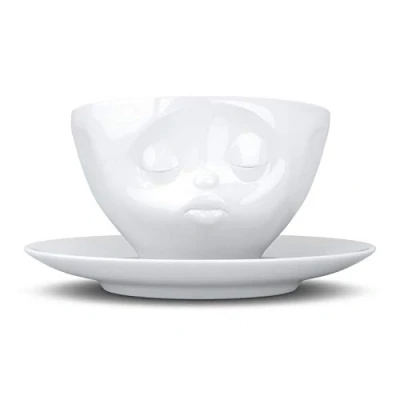 Image of FiftyEight Coffee Cup With Saucer Kissing Design White