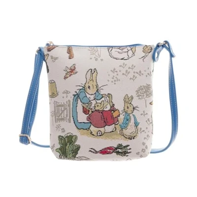 Image of Signare Tapestry Peter Rabbit &amp; Flopsy, Mopsy and Cotton Tail Sling Bag Shoulder Crossbody Cute Small for Ladies (Peter Rabbit)