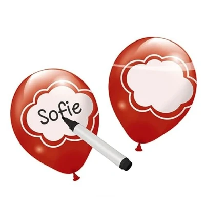 Image of balloon Writable Pack of 6, Use a Felt tip to write your message after the is inflated.