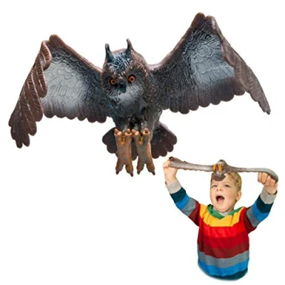 Image of Rep Pals Long Eared Owl, stretchy Toy from Deluxebase. Super animal replicas that feel real, great for kids
