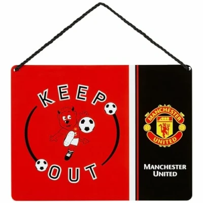 Image of Manchester United FC KID&#039;S Keep Out Room Sign