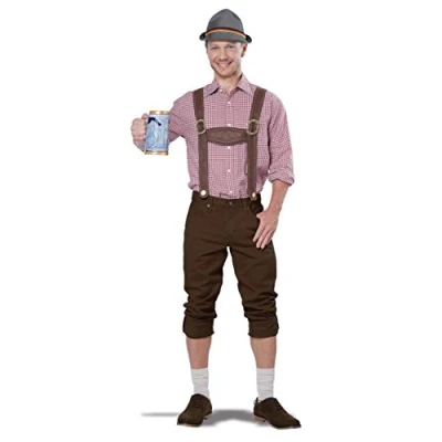 Image of California Costumes Men&#039;s Lederhosen Kit Standard Brown