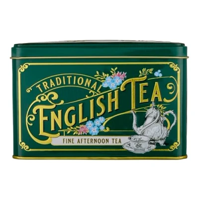 Image of New English Teas Vintage Victorian Tea Tin with 40 Afternoon teabags