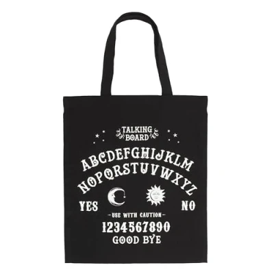 Image of Something Different Wholesale Mystical Cotton Carryall: Spiritual Tote Bag with Ouija Board Design Occult themed Shopping Bag, Psychic Talking for a Touch of Mysticism