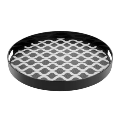 Image of Olympia Kristallon PC Round Non Slip Tray with Handles 405mm 16&quot;