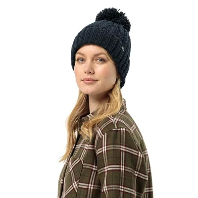 Image of Jack Wolfskin Women&#039;s Highloft Knit Beanie W Hat, Night Blue, S