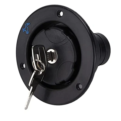 Image of Water Fill Cover PP Gravity Inlet Hatchway Filler 2 Keys Replacement Campervan Autohome RV Trailer Car Accessories (Black)
