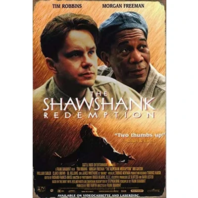 Image of The Shawshank Redemption Movie Poster Retro Metal Tin Sign 8X12 Inches